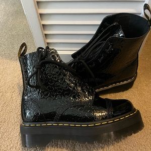 Dr. Marten women’s Sinclair patent leather platform boots